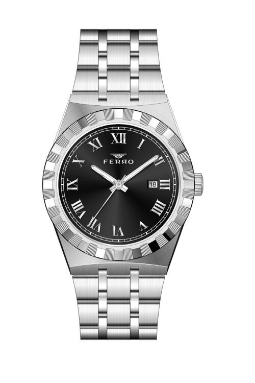 Ferro Gümüş Çelik Kordon Erkek Kol Saati F11474A-A2 3 ATM Su Geçirmez 2 Yıl Garantili Hediye Paketli