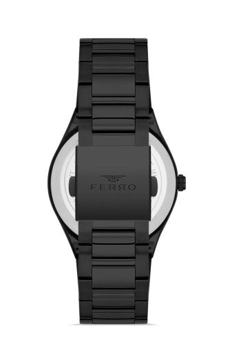 Ferro Quartz Çelik Siyah 43 mm Erkek Kol Saati