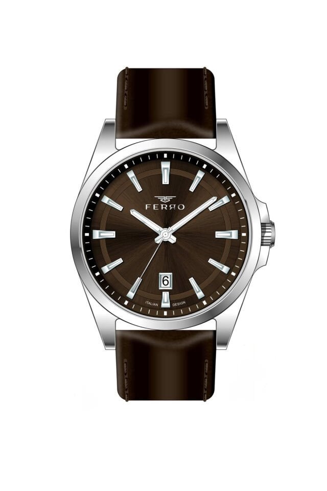 Ferro Kahverengi Deri Kordon Erkek Kol Saati F11779B-K19 3 ATM Su Geçirmez 2 Yıl Garantili Hediye Paketli