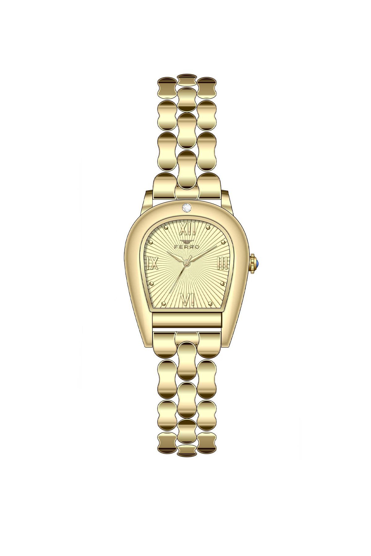 Ferro Sarı Çelik Kordon Kadın Kol Saati FL88211A-B4 3 ATM Su Geçirmez 2 Yıl Garantili Hediye Paketli