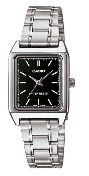 Casio LTP-V007D-1EUDF Quartz Çelik Gri Siyah Kadran 22 mm Kadın Kol Saati