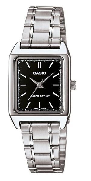 Casio LTP-V007D-1EUDF Quartz Çelik Gri Siyah Kadran 22 mm Kadın Kol Saati