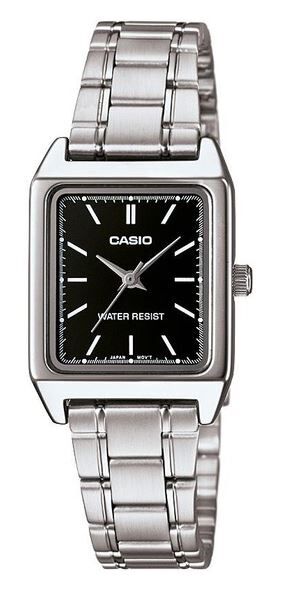 Casio LTP-V007D-1EUDF Quartz Çelik Gri Siyah Kadran 22 mm Kadın Kol Saati