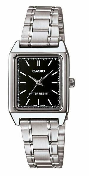 Casio LTP-V007D-1EUDF Quartz Çelik Gri Siyah Kadran 22 mm Kadın Kol Saati