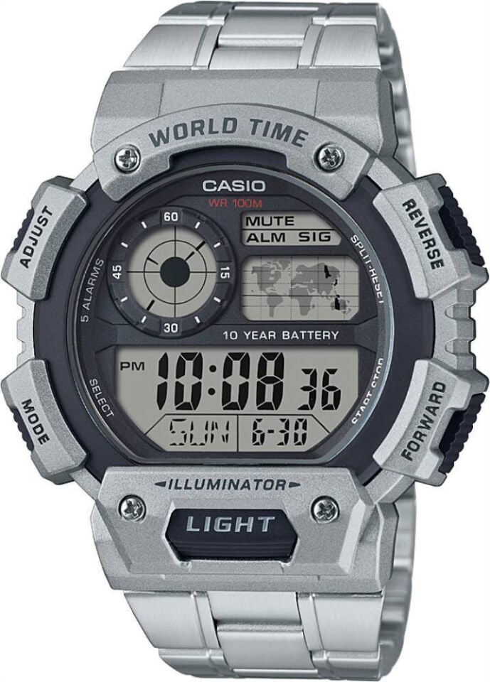 Casio AE-1400WHD-1AVDF Quartz Çelik Gri 51 mm Erkek Kol Saati