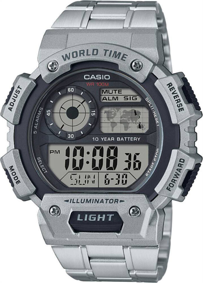 Casio AE-1400WHD-1AVDF Quartz Çelik Gri 51 mm Erkek Kol Saati