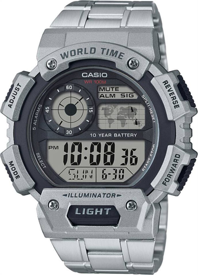 Casio AE-1400WHD-1AVDF Quartz Çelik Gri 51 mm Erkek Kol Saati