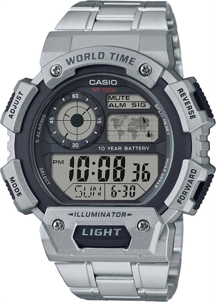 Casio AE-1400WHD-1AVDF Quartz Çelik Gri 51 mm Erkek Kol Saati