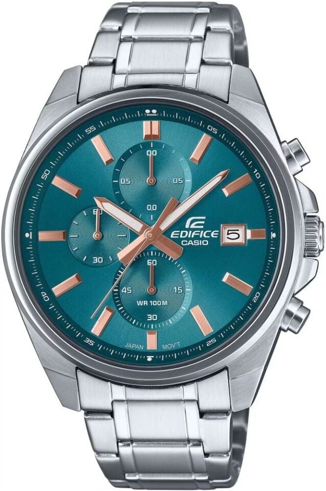 Casio EFV-610DE-2AUDF Edifice Quartz Çelik Gri Mavi Kadran 44 mm Erkek Kol Saati