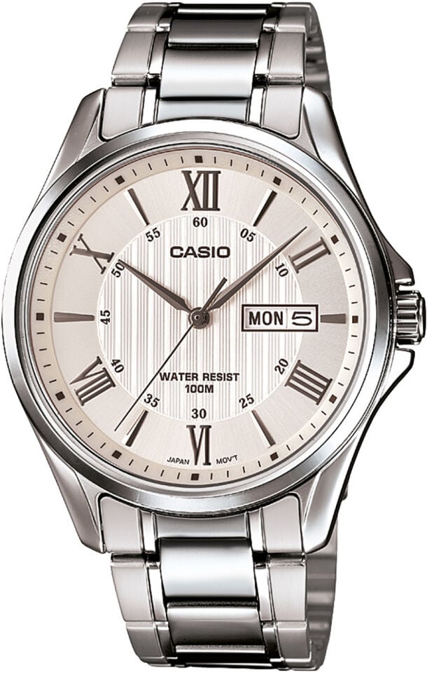 Casio MTP-1384D-7AVDF Quartz Çelik Gri Beyaz Kadran 41 mm Erkek Kol Saati