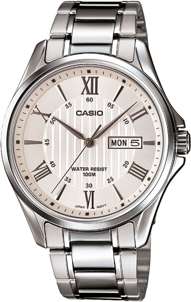 Casio MTP-1384D-7AVDF Quartz Çelik Gri Beyaz Kadran 41 mm Erkek Kol Saati