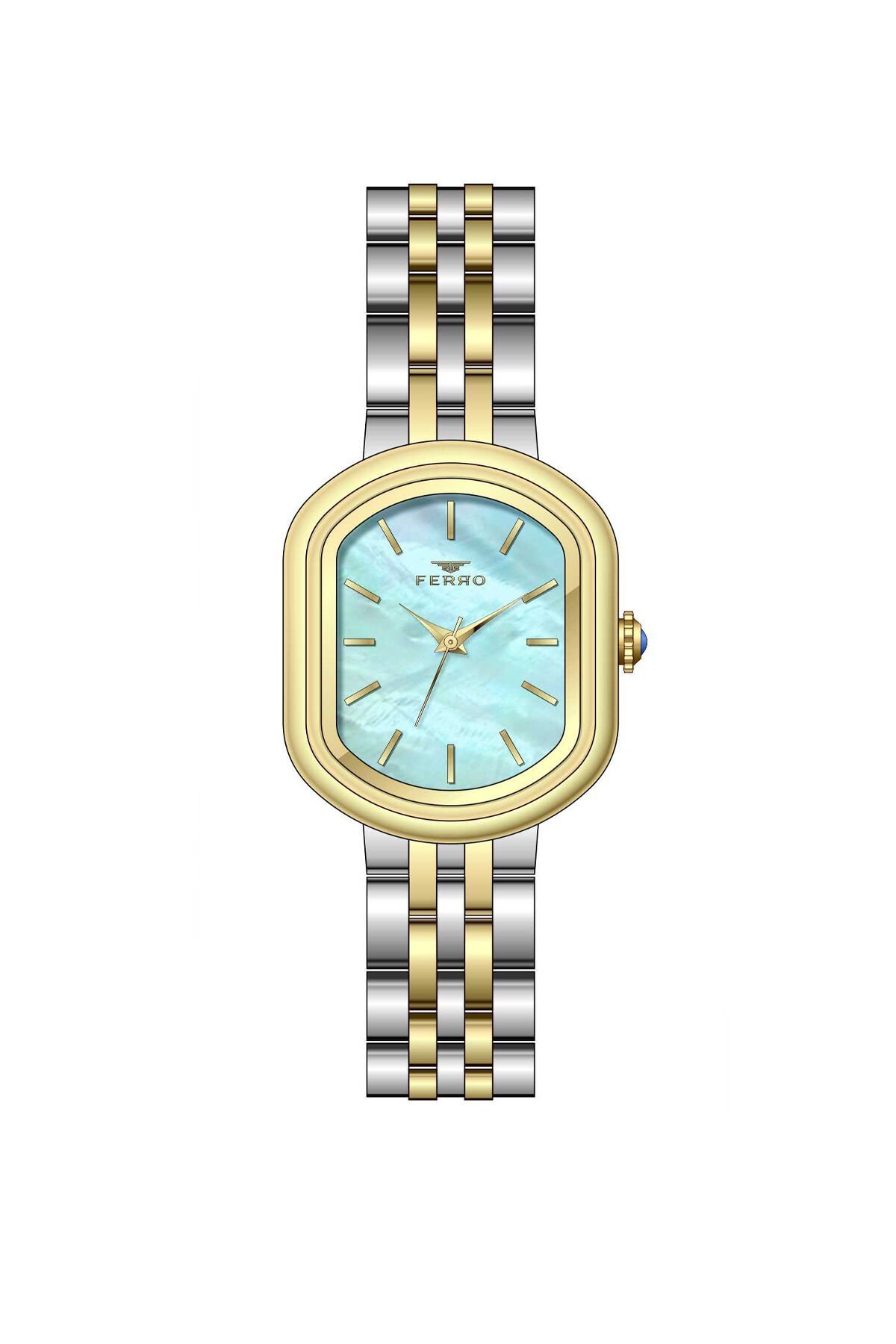 Ferro Sarı ve Gümüş Kadın Kol Saati FL88743A-D15 3 ATM Su Geçirmez 2 Yıl Garantili Hediye Paketli