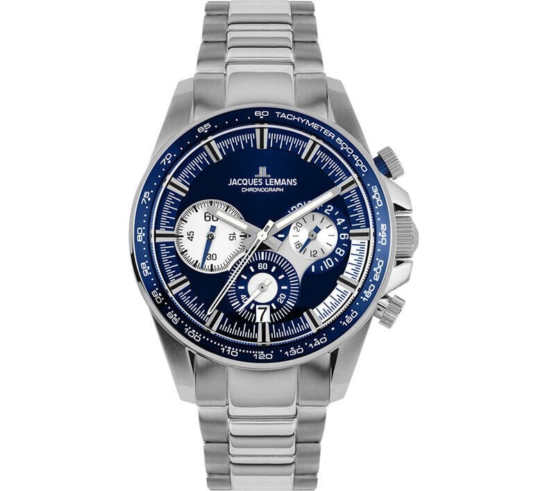 Jacques Lemans Liverpool JL.1-2127F Quartz Çelik Gri Mavi Kadran 10 ATM 40 mm Erkek Kol Saati