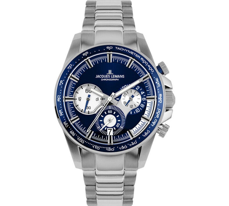 Jacques Lemans Liverpool JL.1-2127F Quartz Çelik Gri Mavi Kadran 10 ATM 40 mm Erkek Kol Saati