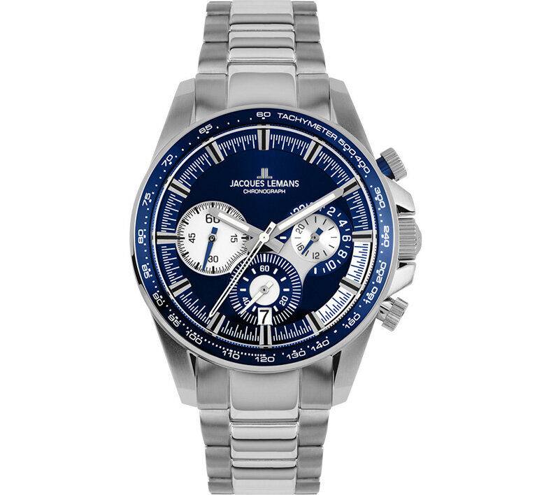 Jacques Lemans Liverpool JL.1-2127F Quartz Çelik Gri Mavi Kadran 10 ATM 40 mm Erkek Kol Saati