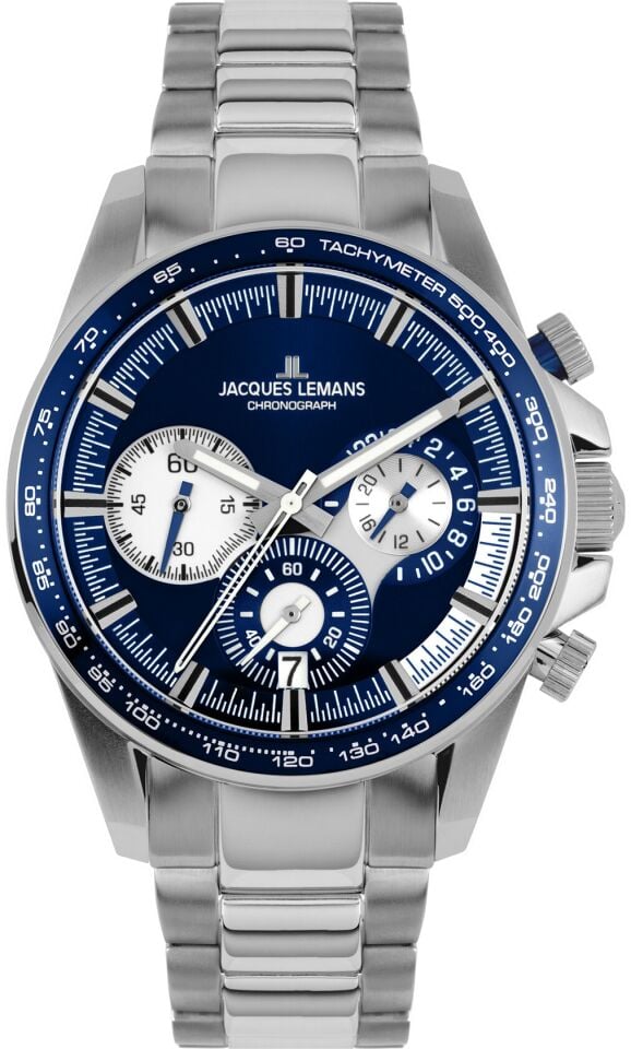 Jacques Lemans Liverpool JL.1-2127F Quartz Çelik Gri Mavi Kadran 10 ATM 40 mm Erkek Kol Saati