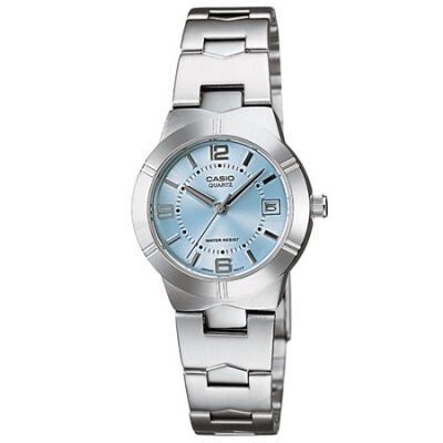 Casio LTP-1241D-2ADF Quartz Çelik Gri Mavi Kadran 25 mm Kadın Kol Saati