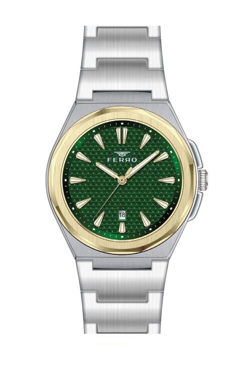 Ferro Sarı ve Gümüş Çelik Kordon Erkek Kol Saati F11498AWT-D6 3 ATM Su Geçirmez 2 Yıl Garantili