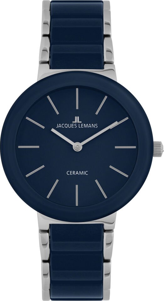 Jacques Lemans Monaco 42-7Y Quartz Çelik+Seramik Mavi 10 ATM 34 mm Kadın Kol Saati