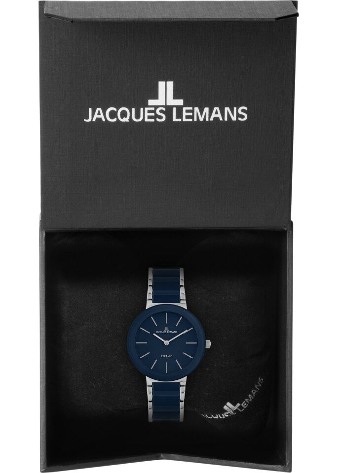 Jacques Lemans Monaco 42-7Y Quartz Çelik+Seramik Mavi 10 ATM 34 mm Kadın Kol Saati