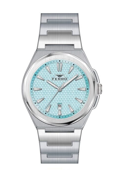 Ferro Gümüş Çelik Kordon Erkek Kol Saati F11498A-A15 3 ATM Su Geçirmez 2 YılGarantili Hediye Paketli