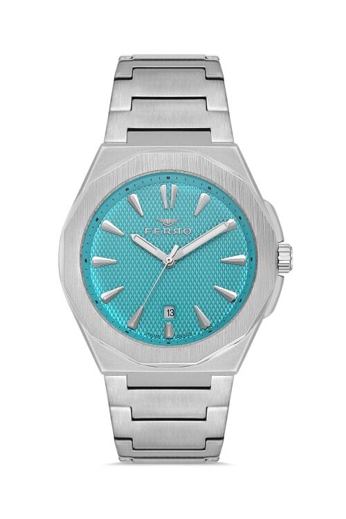 Ferro Gümüş Çelik Kordon Erkek Kol Saati F11498AWT-A15 3ATM Su Geçirmez 2 YılGarantili HediyePaketli