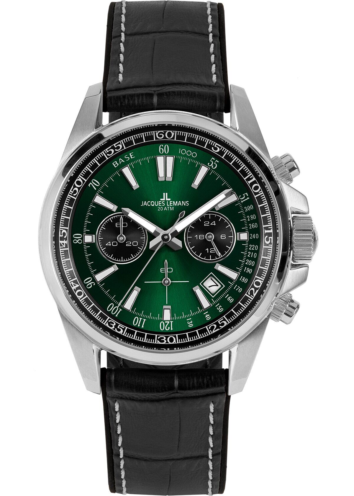 Jacques Lemans Liverpool JL.1-2117T Quartz Deri Siyah 20 ATM 44 mm Erkek Kol Saati
