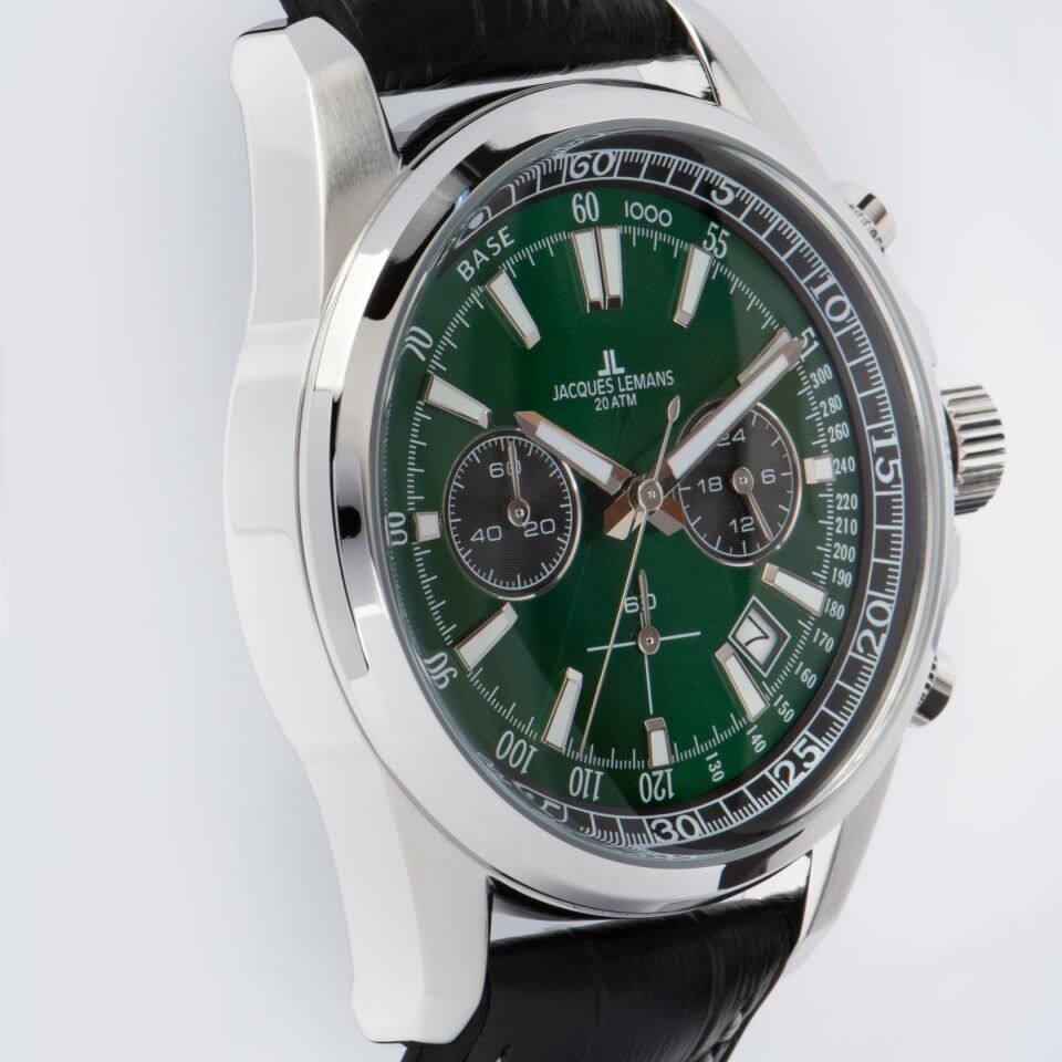 Jacques Lemans Liverpool JL.1-2117T Quartz Deri Siyah 20 ATM 44 mm Erkek Kol Saati