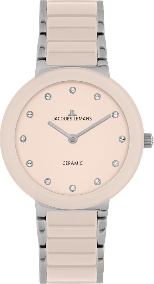 Jacques Lemans Monaco 42-7ZA Quartz Çelik+Seramik Pembe 10 ATM 34 mm Kadın Kol Saati