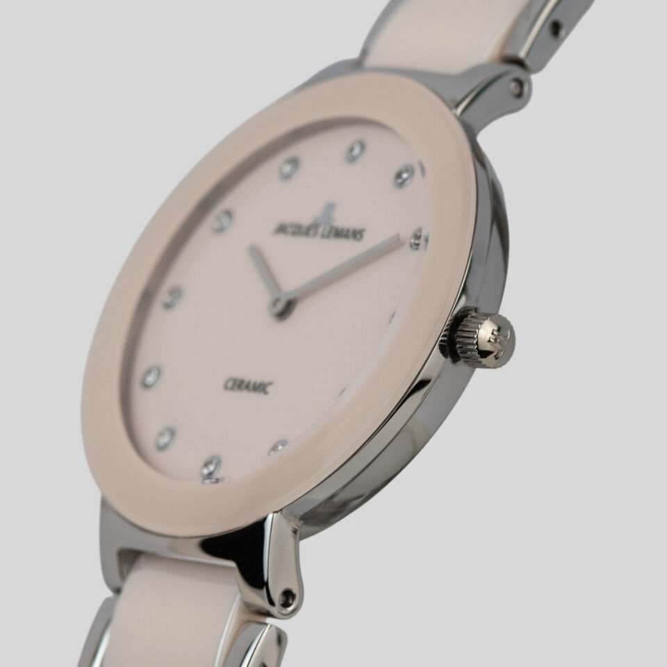 Jacques Lemans Monaco 42-7ZA Quartz Çelik+Seramik Pembe 10 ATM 34 mm Kadın Kol Saati
