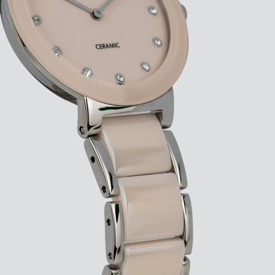 Jacques Lemans Monaco 42-7ZA Quartz Çelik+Seramik Pembe 10 ATM 34 mm Kadın Kol Saati
