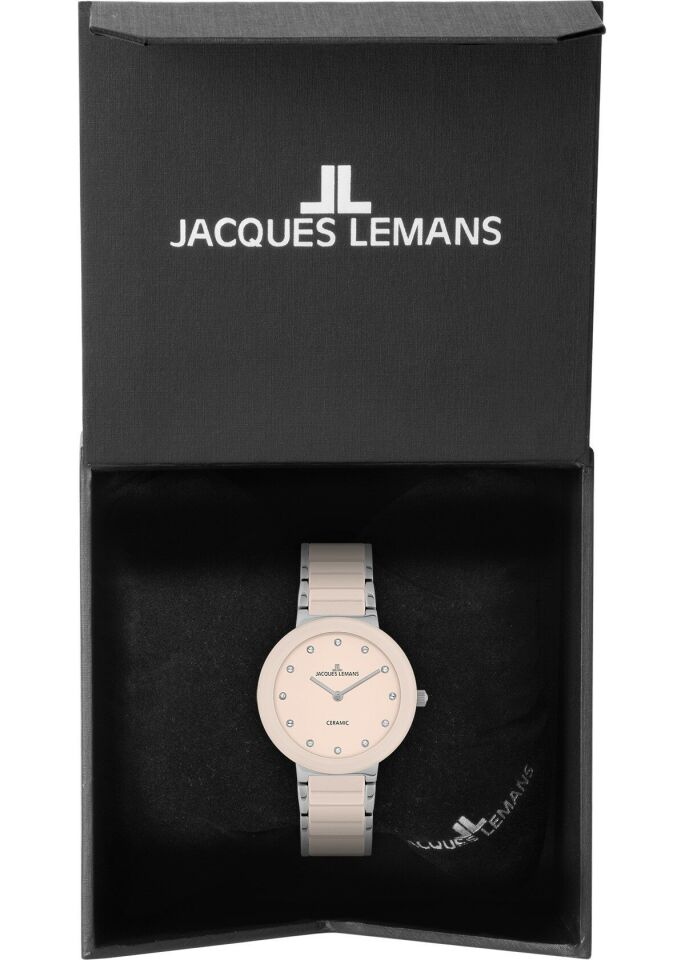 Jacques Lemans Monaco 42-7ZA Quartz Çelik+Seramik Pembe 10 ATM 34 mm Kadın Kol Saati