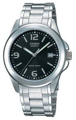 Casio MTP-1215A-1ADF Quartz Çelik Gri Siyah Kadran 38 mm Erkek Kol Saati