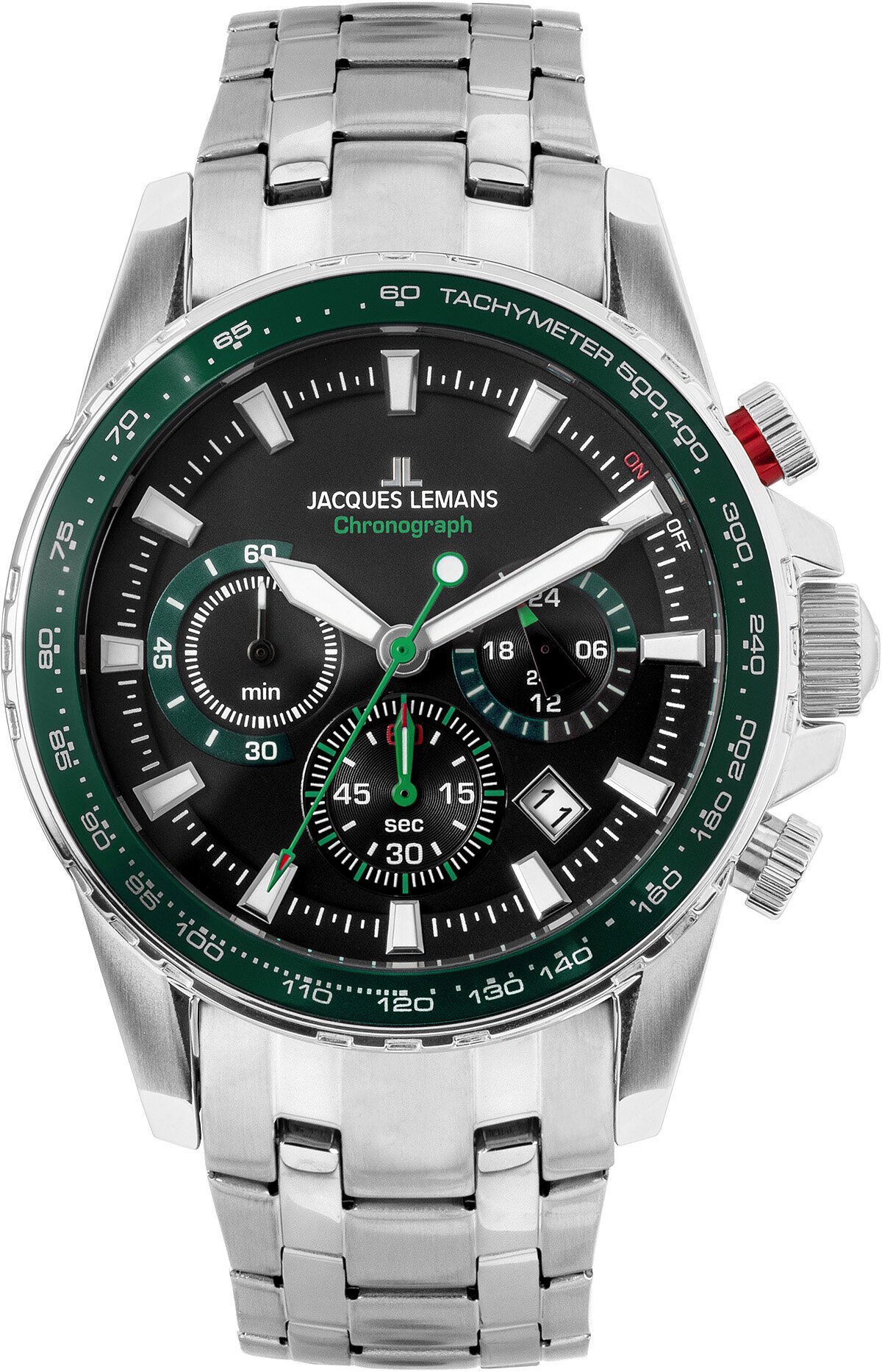 Jacques Lemans Liverpool JL.1-2099F Quartz Çelik Gri Siyah Kadran 10 ATM 42 mm Erkek Kol Saati