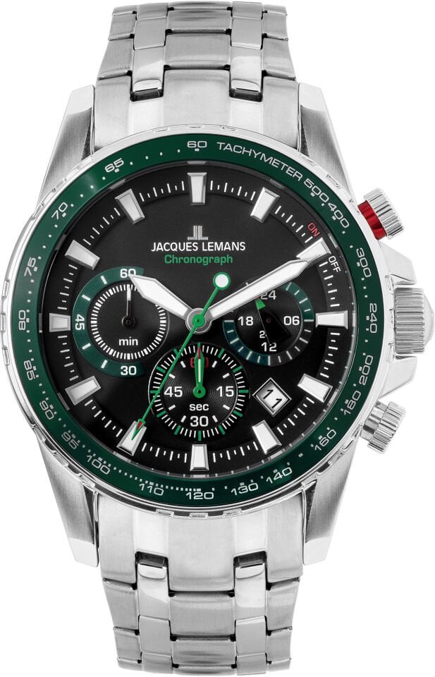 Jacques Lemans Liverpool JL.1-2099F Quartz Çelik Gri Siyah Kadran 10 ATM 42 mm Erkek Kol Saati