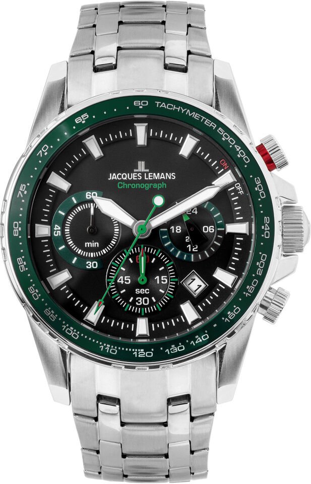 Jacques Lemans Liverpool JL.1-2099F Quartz Çelik Gri Siyah Kadran 10 ATM 42 mm Erkek Kol Saati