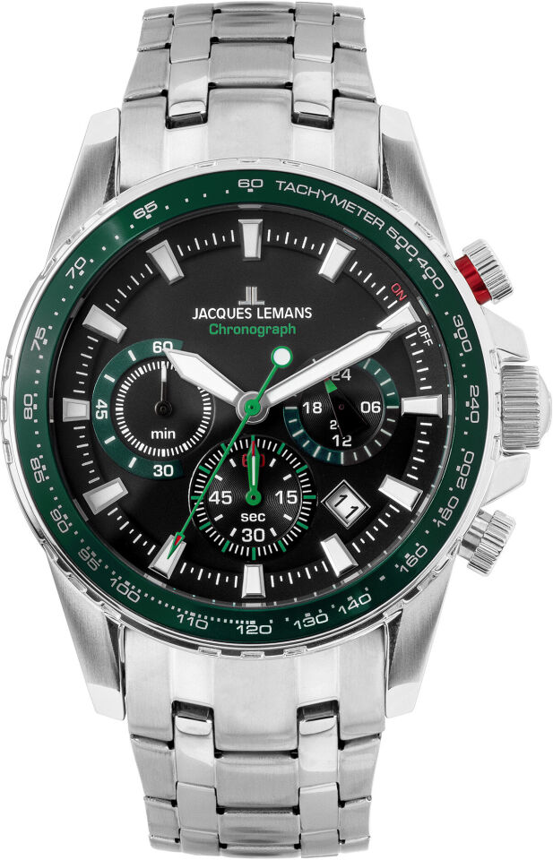 Jacques Lemans Liverpool JL.1-2099F Quartz Çelik Gri Siyah Kadran 10 ATM 42 mm Erkek Kol Saati