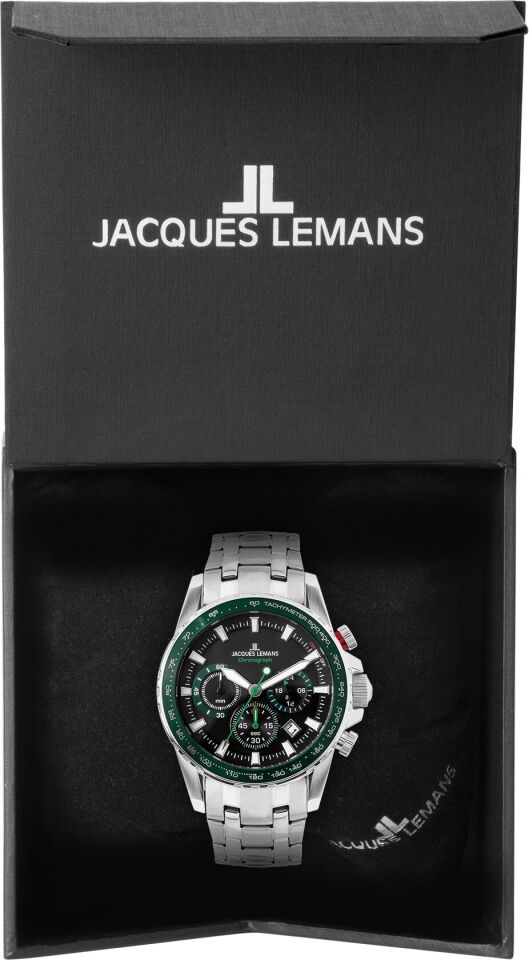 Jacques Lemans Liverpool JL.1-2099F Quartz Çelik Gri Siyah Kadran 10 ATM 42 mm Erkek Kol Saati