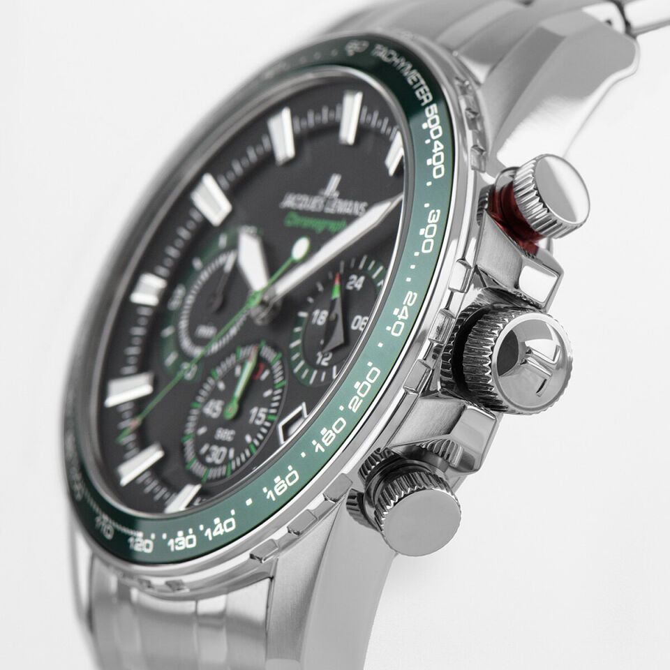 Jacques Lemans Liverpool JL.1-2099F Quartz Çelik Gri Siyah Kadran 10 ATM 42 mm Erkek Kol Saati