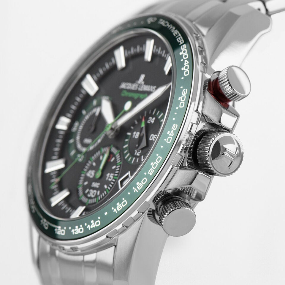 Jacques Lemans Liverpool JL.1-2099F Quartz Çelik Gri Siyah Kadran 10 ATM 42 mm Erkek Kol Saati