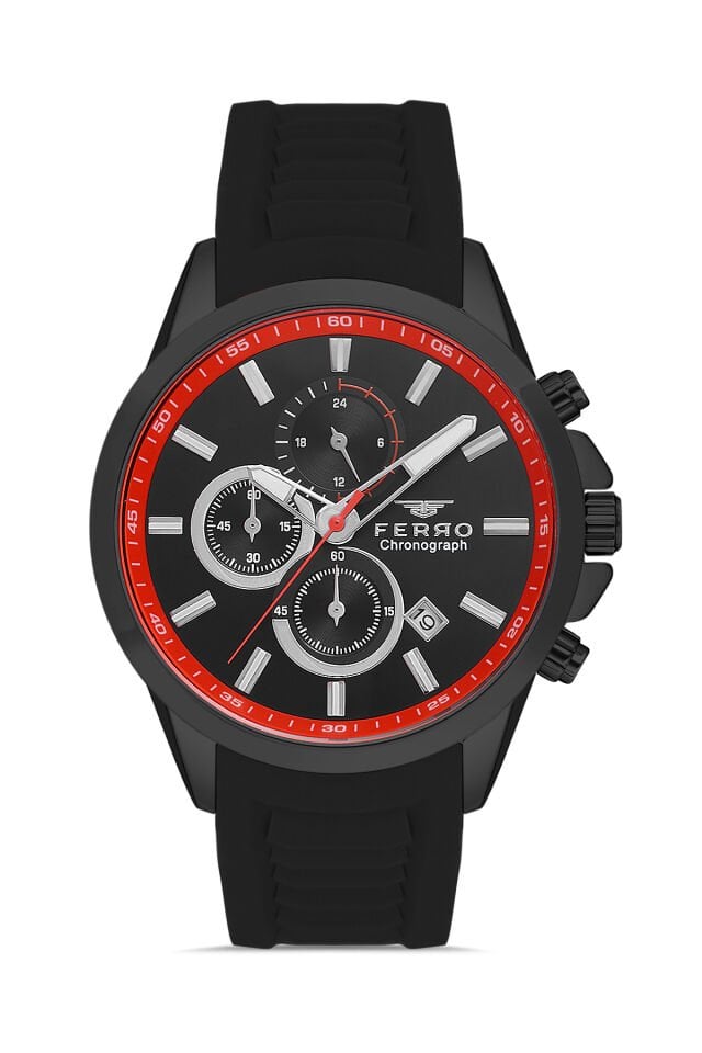 Sarı Silikon Kordon Erkek Kol Saati FM31359D-GZK Tüm Fonksiyonları Aktif 3 ATM Su Geçirmez