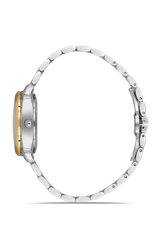 Ferro FL21625AWT-D3 Quartz Çelik Altın/Gri Lacivert Kadran 32 mm Kadın Kol Saati