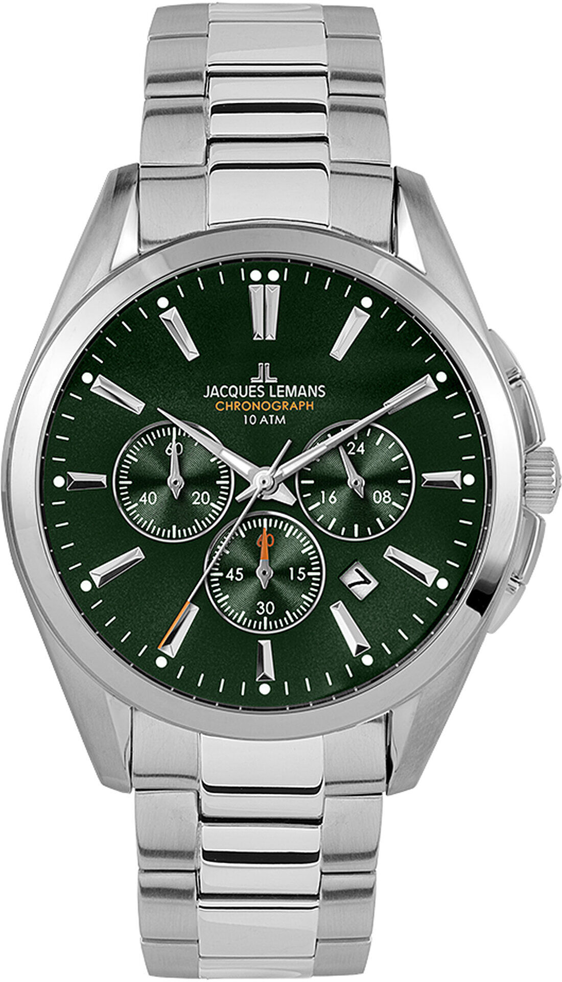 Jacques Lemans Derby JL.1-1945.1F Quartz Çelik Gri Yeşil Kadran 10 ATM 42 mm Erkek Kol Saati
