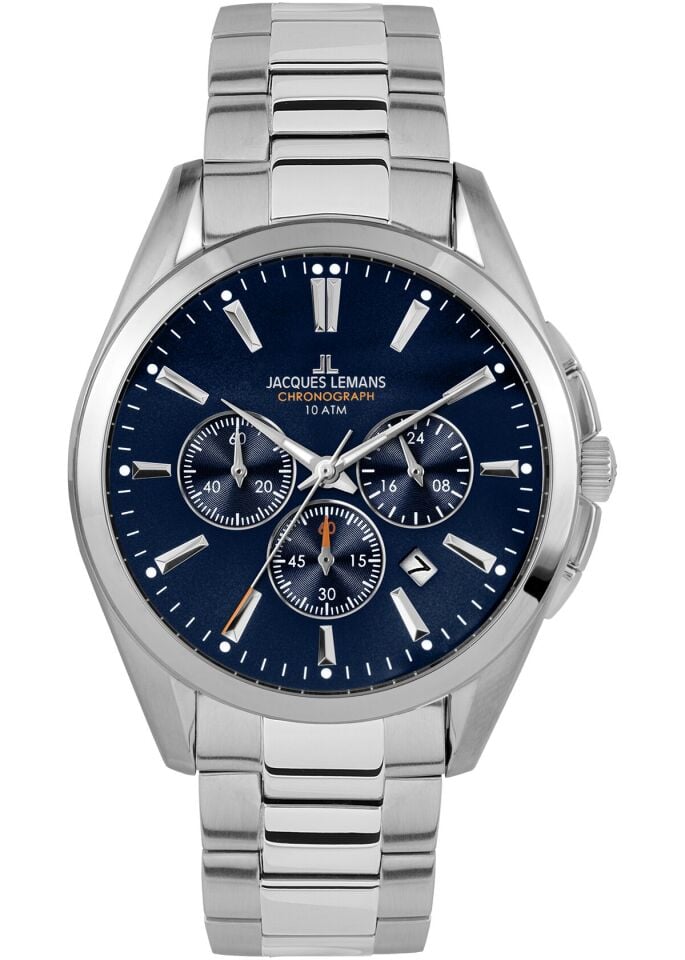 Jacques Lemans Derby JL.1-1945.1E Quartz Çelik Gri Koyu Mavi 10 ATM 42 mm Erkek Kol Saati