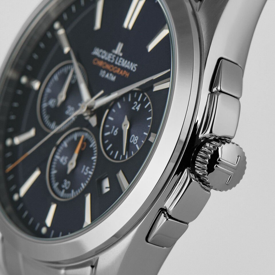 Jacques Lemans Derby JL.1-1945.1E Quartz Çelik Gri Koyu Mavi 10 ATM 42 mm Erkek Kol Saati