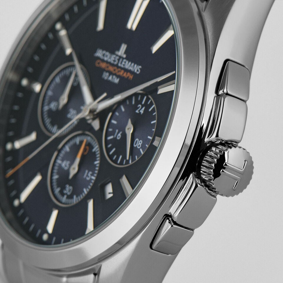 Jacques Lemans Derby JL.1-1945.1E Quartz Çelik Gri Koyu Mavi 10 ATM 42 mm Erkek Kol Saati