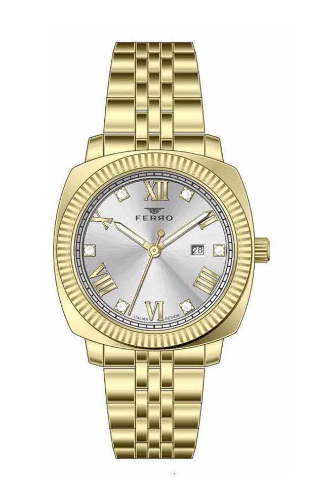 Ferro FL21625AWT-B Quartz Çelik Altın Rengi 32 mm Kadın Kol Saati