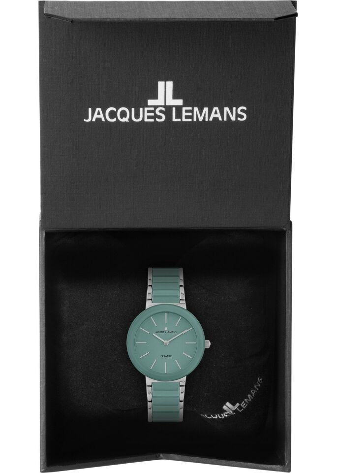 Jacques Lemans Monaco 42-7ZC Quartz Çelik+Seramik Yeşil 10 ATM 34 mm Kadın Kol Saati