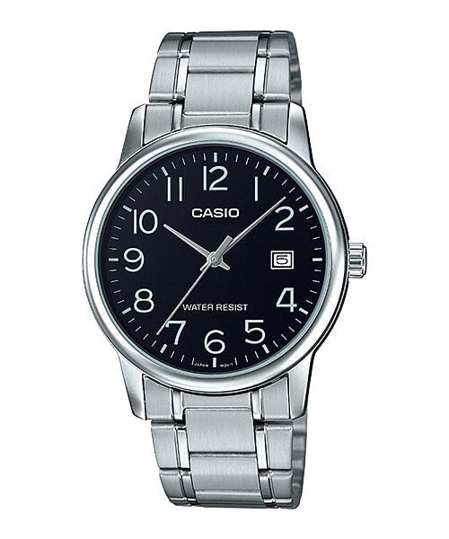 Casio MTP-V002D-1BUDF Quartz Çelik Gri Siyah Kadran 37 mm Erkek Kol Saati