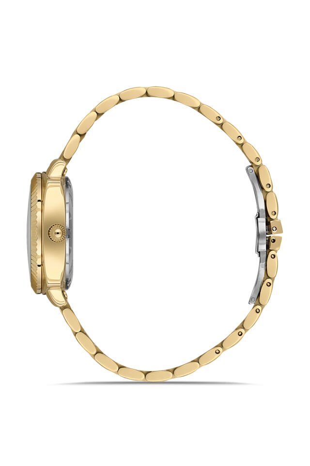 Ferro FL21625AWT-B6 Quartz Çelik Altın Rengi Yeşil Kadran 32 mm Kadın Kol Saati